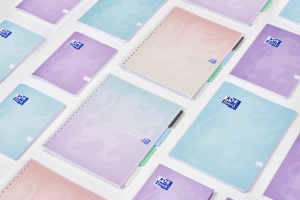 Oxford Project Book, A4 80 file, hartie Optik 90g/mp, spira dubla, scribzee, patratele, gradient pastel mix culori - Img 5