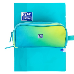 Penar tip etui dreptunghiular Oxford Gradient, galben / turcoaz - Img 3