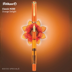 Stilou Editie Speciala Orange Delight Classic M200, penita F placata aur