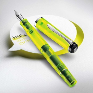Stilou Highlighter Duo Classic M205, penita BB otel inoxidabil + calimara cerneala galben neon - Img 4