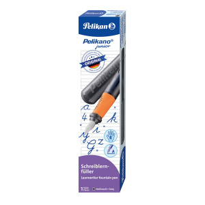 Stilou Pelikano Junior, penita A pentru dreptaci, grip ergonomic, culoare gri inchis - Img 2