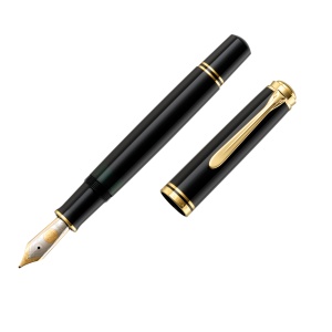 Stilou Souverän® Black M400, penita M aur 14k, accesorii placate aur 24k - Img 9