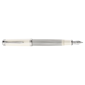 Stilou Souverän® Silver White M405, penita F aur 14k, accesorii placate paladiu - Img 4