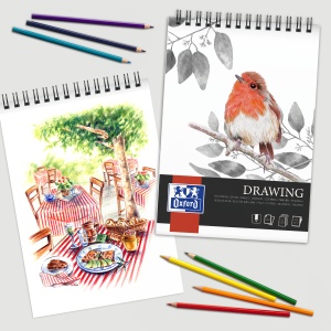 Bloc desen Drawing A4 cu spira dubla, 50 file, hartie 160g/mp, colectia Oxford Artistic - Img 2