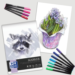 Bloc desen Marker A4 15 file, hartie 180g/mp, colectia Oxford Artistic - Img 3