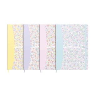 Caiet Oxford Floral A5 80 file, hartie Optik 90g, dictando, diverse culori