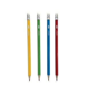 Creion grafit HB hexagonal, cu radiera, mina 2.2 mm, set 12 - Img 2
