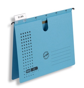 Dosar suspendat cu sina Elba A4, carton 240g/mp, capacitate 200 file, culoare albastru - Img 1
