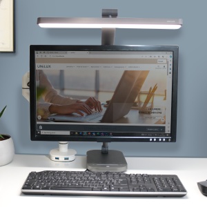 Lampa Unilux LED Pureline, 2 comutatoare tactile, timer 1h, mod lampa de noapte, functie memorie, functie stingere intarziata, cap rotativ +/-180°, brat ajustabil 150°, baza rotativa +/-170°, baza din aluminiu, culoare gri - Img 2