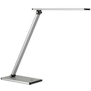 Lampa Unilux LED Terra pentru birou, complet reglabila, cap mobil +/-120°, brat reglabil la 90°, baza rotativa +/-30°, comutator tactil, culoare gri/negru - Img 4