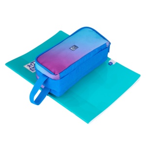 Penar tip etui dreptunghiular Oxford Gradient, albastru / roz - Img 2