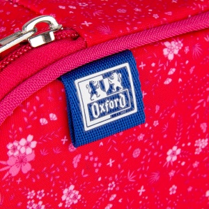 Penar tip etui oval, 1 clapa, Oxford Floral, roz inchis - Img 3