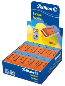 Radiera BR 40, rosu/albastru, cutie 40 bucati