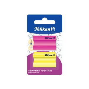 Radiera in forma de suport pentru creion, diverse culori neon, set 2 bucati/blister