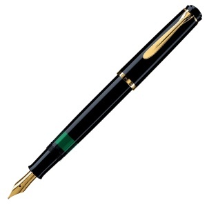 Stilou Classic Black M200, penita F placata aur 24k, accesorii placate aur 24k - Img 6
