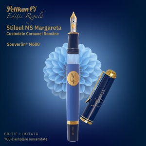 Stilou Editie Regala Limitata Majestatea Sa Margareta, Souverän® M600, penita M aur 14k, accesorii aur 24k