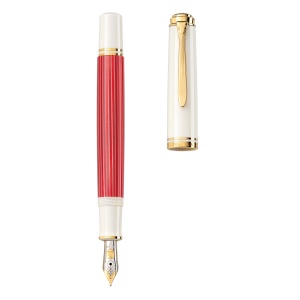 Stilou Editie Speciala Red White Souverän® M600, penita F din aur 14k, accesorii aur 24k - Img 3