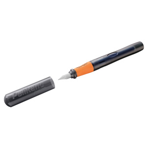 Stilou Pelikano Junior, penita A pentru dreptaci, grip ergonomic, culoare gri inchis