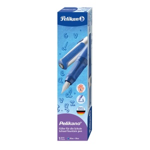 Stilou Pelikano, penita L pentru stangaci, grip ergonomic, culoare albastru - Img 5