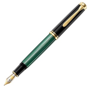 Stilou Souverän® Black Green M400, penita F aur 14k, accesorii placate aur 24k - Img 9