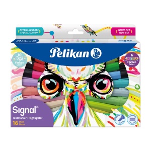 Textmarker evidentiator Signal, set 16 culori (10 pastel + 6 neon) - Img 1