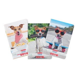 Caiet A5 48 file patratele, motiv Cool Dog