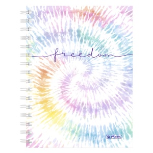 Caiet A5 cu spira, 100 file patratele, motiv New Batik Freedom