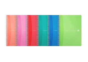 Caiet organizator Oxford Office My Colours, A5 90 file, hartie Optik 90g/mp, spira dubla, scribzee, patratele, diverse culori