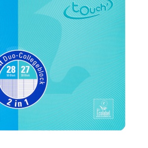Caiet Oxford Touch Duo, A4+ 80 file, hartie Optik 90g/mp, spira dubla, scribzee, dictando+patratele, culoare albastru/aqua - Img 7