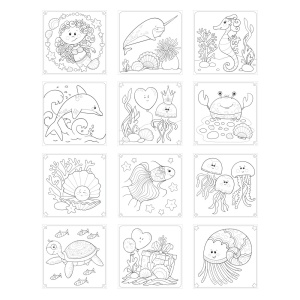 Carte de colorat 20x20 cm, 24 file, motiv Mermaid - Img 4