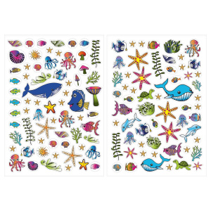 Carte de colorat "Blue Sea", format A4 24 file, include 100 abtibilduri - Img 2