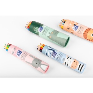 Creioane colorate rotunde Oxford Kids, mina 3 mm, set 12, diverse motive - Img 13