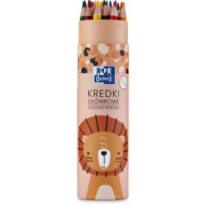 Creioane colorate rotunde Oxford Kids, mina 3 mm, set 26, include argintiu si auriu, diverse motive - Img 3
