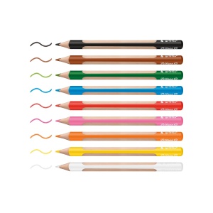 Creioane colorate triunghiulare Griffix, mina 4 mm, set 8 culori vibrante + 1 alb - Img 3