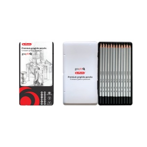 Creion grafit 2H - 8B hexagonal, mina 2 mm, set 12