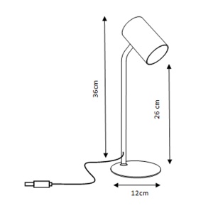Lampa Unilux LED Katz pentru birou, cap ajustabil, comutator tactil, cablu USB, inaltime 33 cm, culoare negru - Img 8