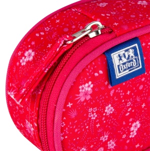 Penar tip etui oval, 1 clapa, Oxford Floral, roz inchis - Img 4