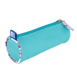 Penar tip etui rotund Oxford Floral Pastel, turcoaz