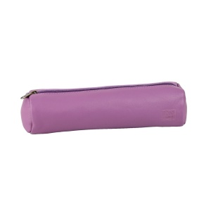 Penar tip etui rotund Oxford, piele, mov