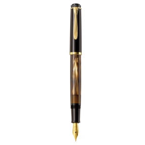 Stilou Classic Brown Marbled M200, penita F aur 24k, accesorii placate aur 24k - Img 5