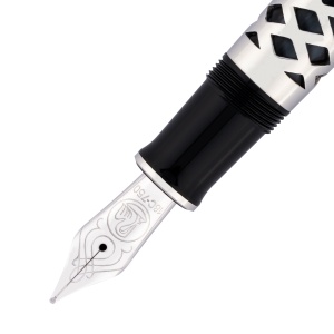 Stilou Editie Speciala Metal Sleeve Souverän® M805, penita M aur 18k, manson argint prelucrat cu laser - Img 5