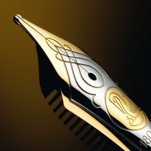 Stilou Souverän® Black M600, penita M aur 14k, accesorii placate aur 24k - Img 5