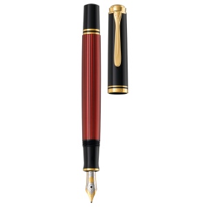 Stilou Souverän® Black Red M600, penita M aur 14k, accesorii placate aur 24k - Img 2