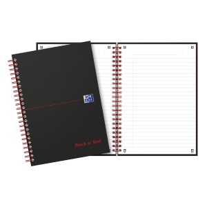 Agenda nedatata Oxford Black n' Red A5 70 file, coperta rigida, spira dubla, scribzee, dictando - Img 2