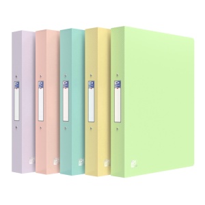 Caiet mecanic A4 2 inele 40mm PP Oxford Urban, mix culori pastel