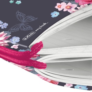 Caiet my.book flex A4, 2x40 file, dictando+patratele, motiv Ladylike Flowers - Img 2