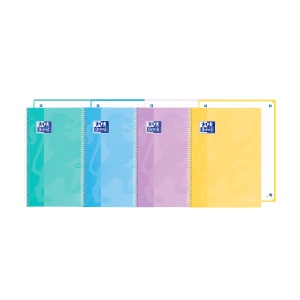 Caiet Oxford Europeanbook 1 Touch A5+ 80 file, scribzee, punctat, mix culori pastel