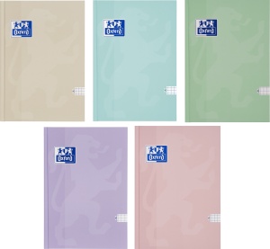 Caiet Oxford Touch Pastel, A5 96 file, hartie Optik 90g/mp, patratele, diverse culori pastel
