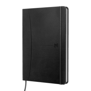 Caiet premium cu elastic Oxford Signature, A5 80 file, hartie Optik 90g/mp, scribzee, dictando, culoare negru - Img 2