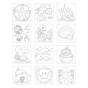 Carte de colorat 20x20 cm, 24 file, motiv Mermaid - Img 5